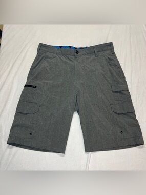 Iron Co. Men's Gray Stretch Cargo Shorts - Size 34